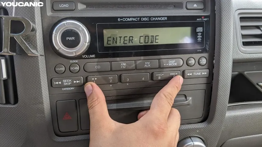 enter honda radio code