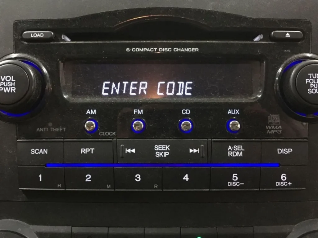 honda crv radio code