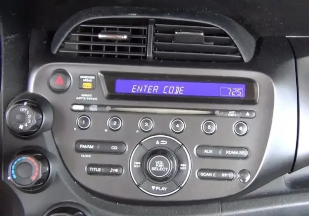 honda fit radio code